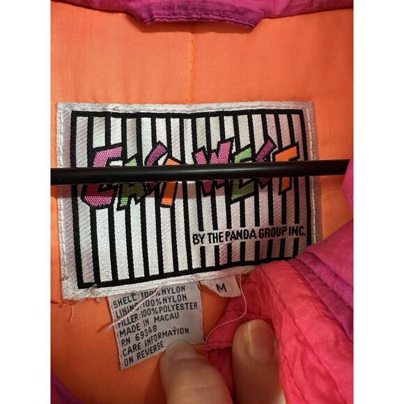 Vintage East West Ski Jacket Medium Panda Group Bright Neon Color Block Snow - Picture 8 of 14